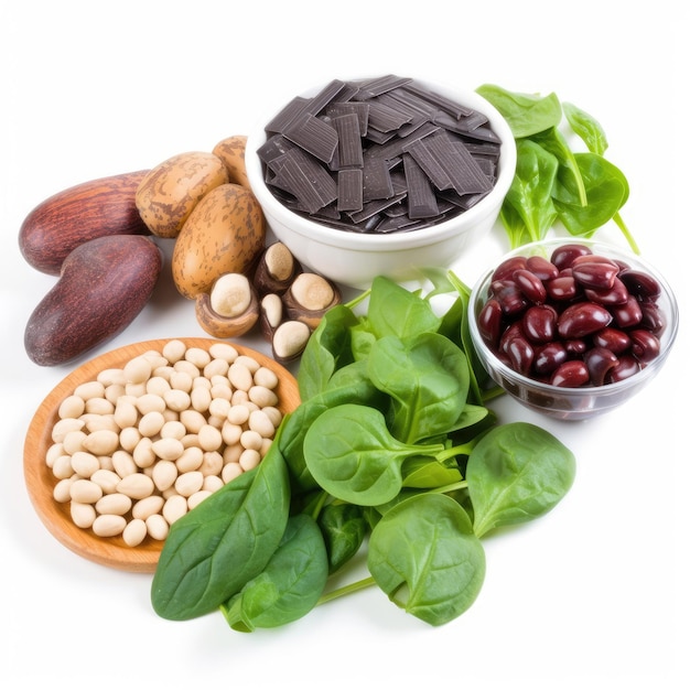 Pokarmy bogate w magnez, takie jak orzechy z ciemnej czekolady, pestki dyni, zielone liście i produkty pełnoziarniste