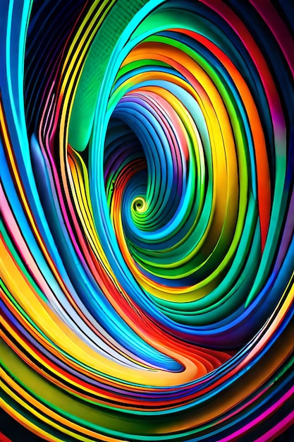 Zdjęcie pokazano kolorową spiralę kolorów.