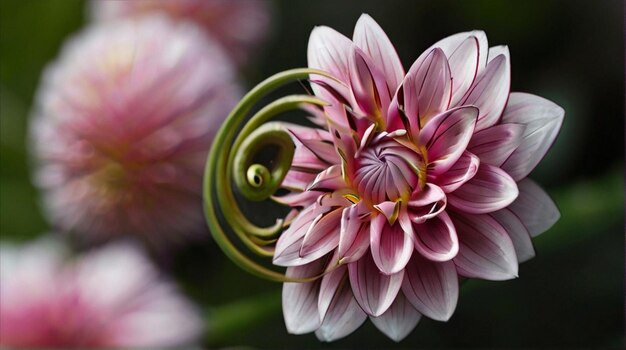 Zdjęcie pokazany jest piękny kwiat ze spiralą na nim