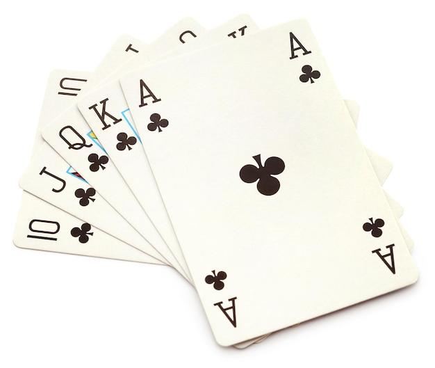 Poker do gry w pokera na białym tle