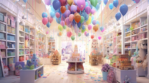 Pokój pełen balonów.