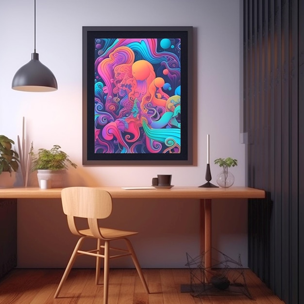 Pokój plakat z letnim zapachem psychedelicznych kolorów dekoracji projektowej