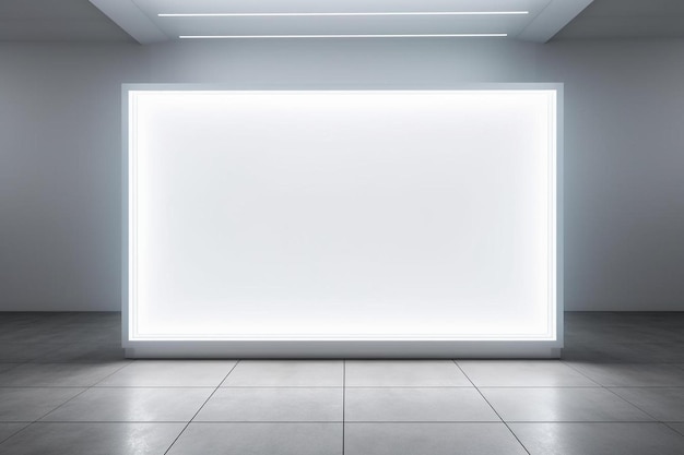 Pokój z dużym białym ekranem, na którym jest napisane "Nikt nie jest na ścianie"
