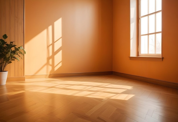 pokój z oknem i okienkiem słonecznym z słońcem świecącym na podłodze