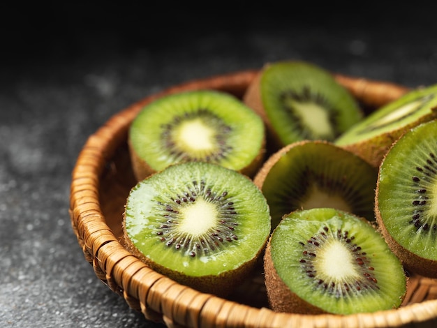 Pokrojony kiwi w durszlak