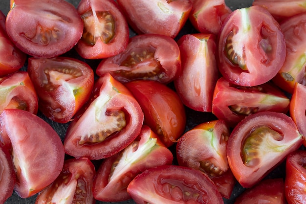 Pokrojony pomidor Pomidor przygotowany na sok gazpacho lub salmorejo Pomidor na sałatkę