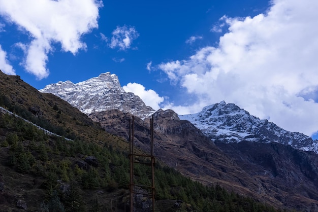 Pokryte śniegiem Góry Wokół Annapurny