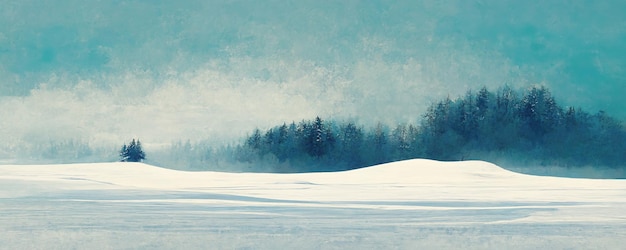 pokryty śniegiem zimowy krajobraz szerokie tło transparentu