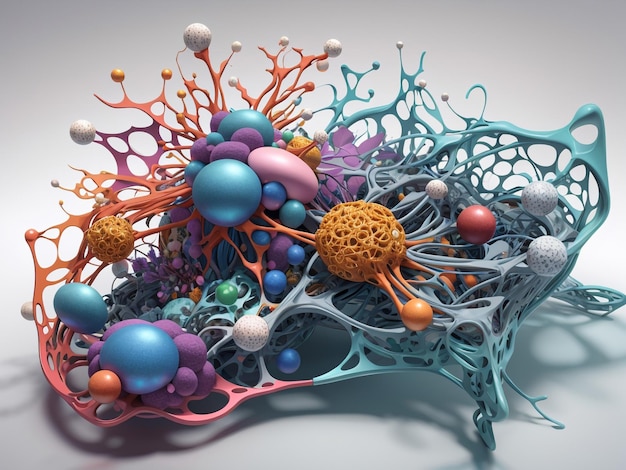 Zdjęcie połączenia biotechnologiczne eksploracja wizualna połączonych linii komórek