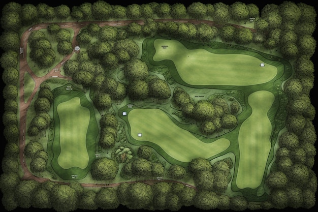 Pole golfowe z zielonym polem z numerem 1
