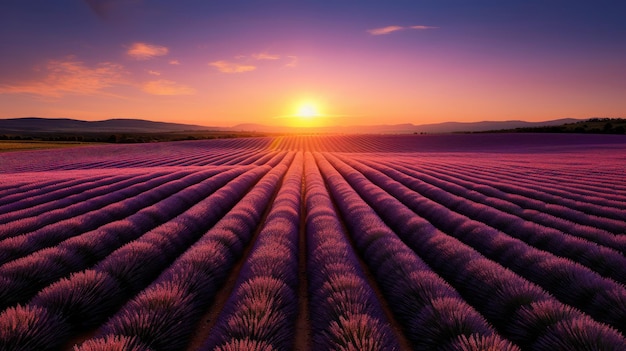 Pole lawendowe w Valensole, widok z powietrza