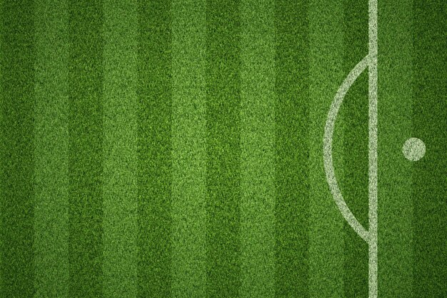 Pole piłkarskie na zielonym trawie