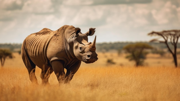 Pole wypasu nosorożców w Republice Południowej Afryki