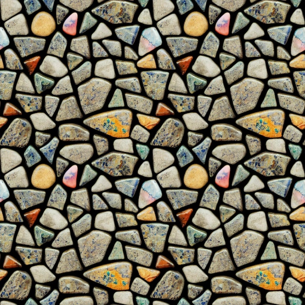 Polerowane kamienie bez szwu wzór Spadły skały Kamyczki powtarzające się tło