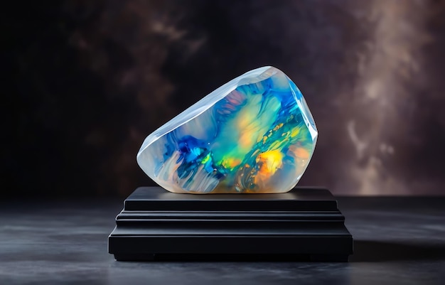 Polerowany opal Australijski drogocenny opal opal na podium błyszczący opal kamień szlachetny
