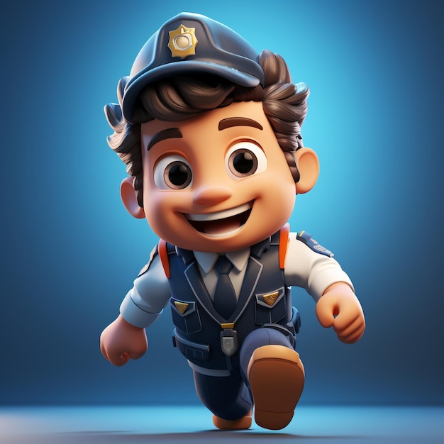 Policja w akcji 3D rendering