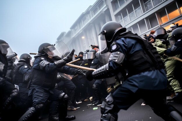 Policja zajmująca się protestami podczas demonstracji