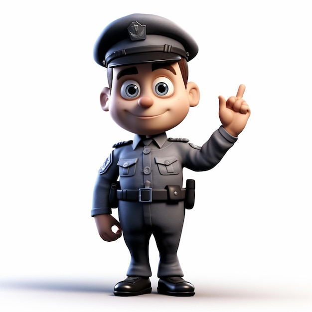 Zdjęcie policjant w mundurze dający znak pokoju generatywny ai
