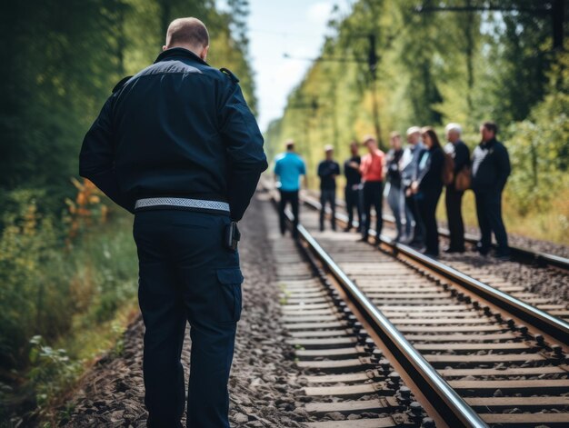 Policjant W Trakcie Dochodzenia Skrupulatnie Bada Miejsce Zdarzenia W Poszukiwaniu Dowodów