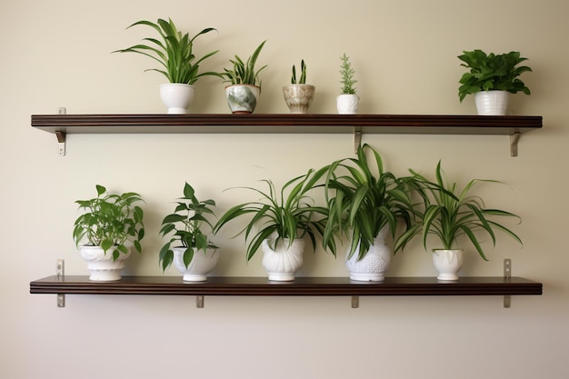 Półka z roślinami do dekoracji domowej