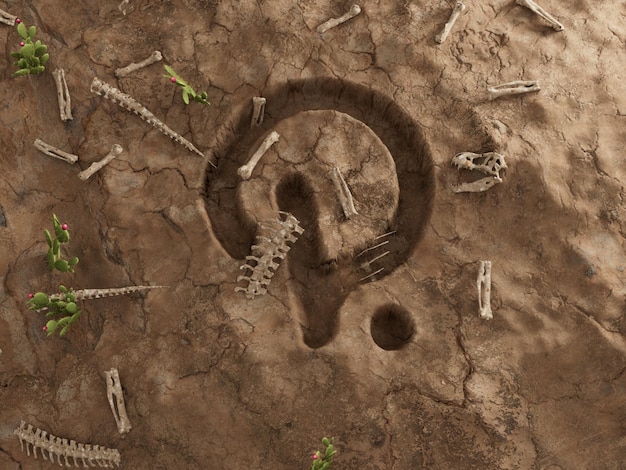 Polkadot Crypto Ground Hole Dry Fossil Dead Excavation 3D Illustration