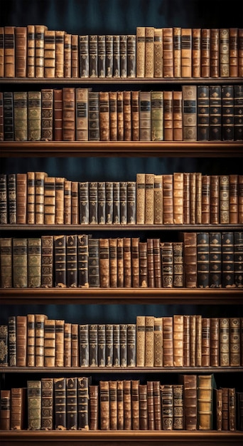 Zdjęcie półki na książki z antykami biblioteka lub księgarnia projekt starej książki