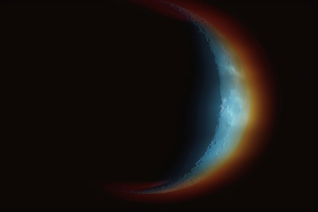 Półksiężyc błyszczący nad ciemną nocą