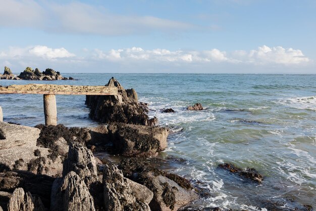 Północna Irlandia Wygląd wybrzeża Oceanu Atlantyckiego Zdjęcia zasobów