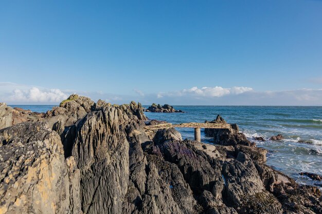 Północna Irlandia Wygląd wybrzeża Oceanu Atlantyckiego Zdjęcia zasobów