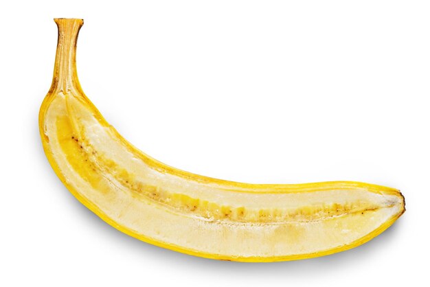 Połowa banana na białym tle