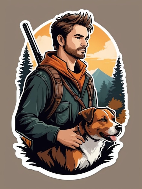 polowanie z naklejką na koszulkę dla psów