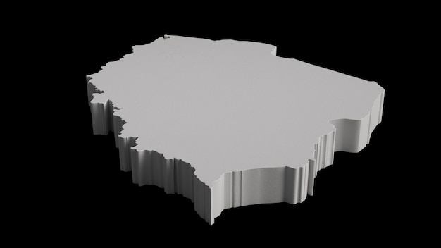 Polska 3D Mapa topograficzna Geografia Kartografia i topologia Sea Blue powierzchnia ilustracja 3D