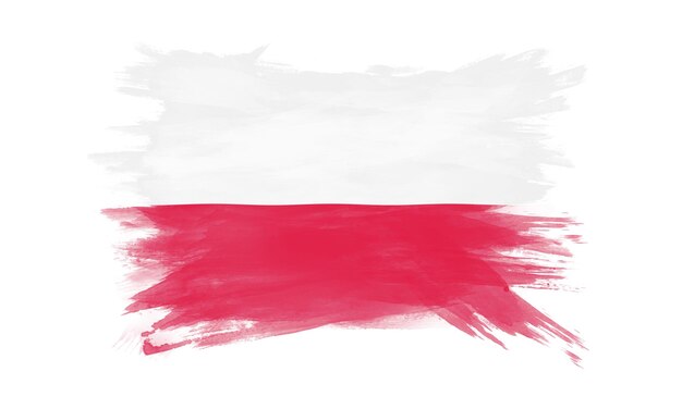 Zdjęcie polska flaga obrys pędzla flaga narodowa