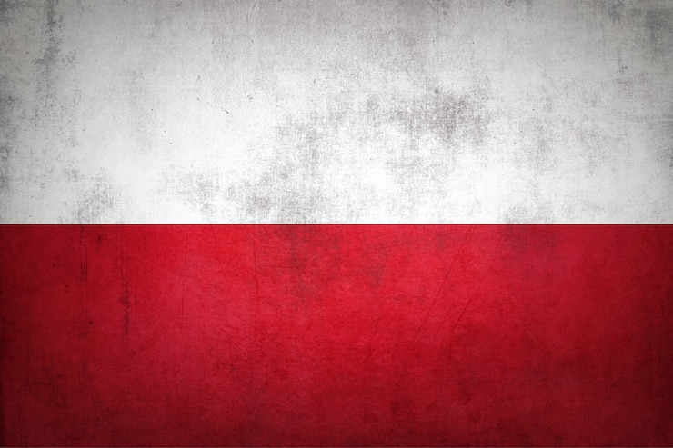 Zdjęcie polska flaga z grunge tekstur.