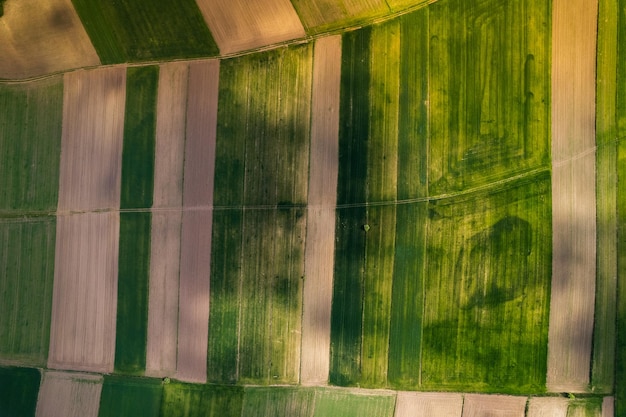 Polska rolnictwo krajobraz wsi w wiosenny widok z lotu ptaka