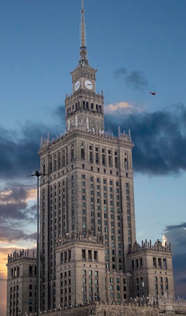 Polska Warszawa 30 sierpnia 2022 Widok Pałacu Kultury i Nauki w Centrum Miasta Piękny