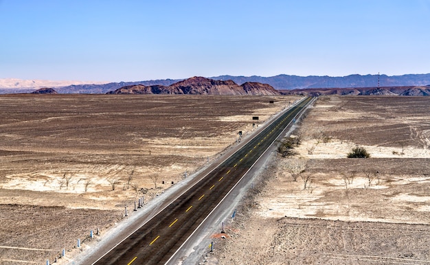 Południowo-panamerykańska autostrada w Nazca w Peru