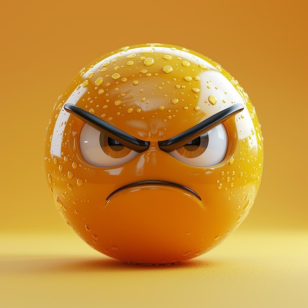 pomarańcz z wściekłą twarzą