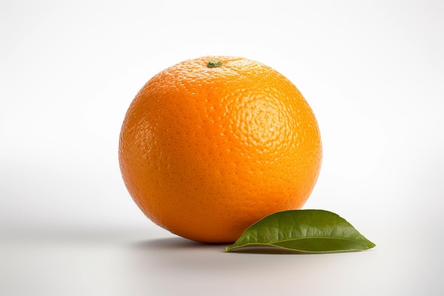 Pomarańcza z zielonym liściem