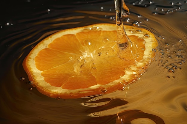 Pomarańcze spadają do wody