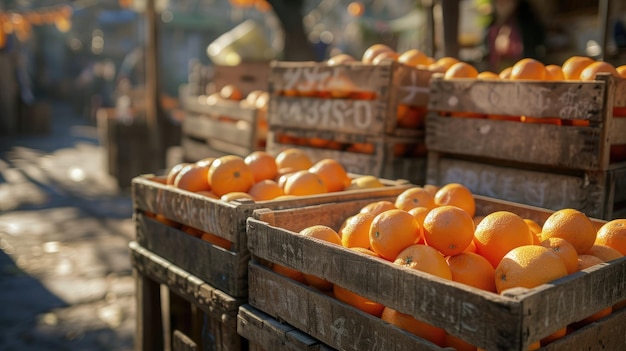 pomarańcze w skrzynkach