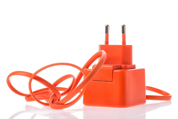 Pomarańczowa ładowarka z kablem USB