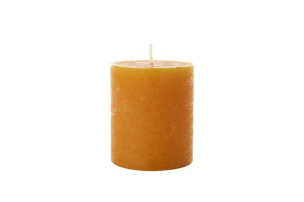 Zdjęcie pomarańczowa świeca png izolowana na białym tle