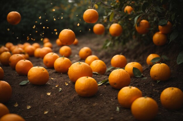 Zdjęcie pomarańczowa tapeta pomarańcz w wodzie pomarańcze na śniegu pomarańcze i lód