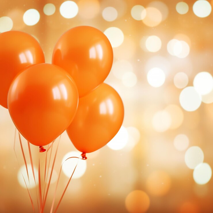 Pomarańczowe balony z tłem bokeh