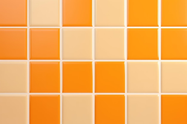 Pomarańczowe ceramiczne ściany w kratkę i tło płytek podłogowych