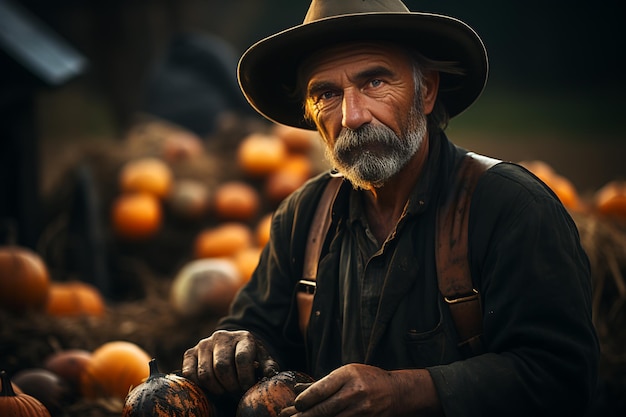 pomarańczowe dynie na farmie