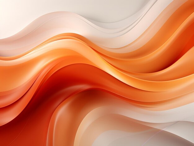 Pomarańczowe i białe abstrakcyjne linie fal w tle Ai Generated