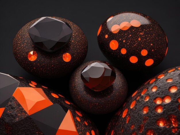 Pomarańczowe i czarne tło kamieni
