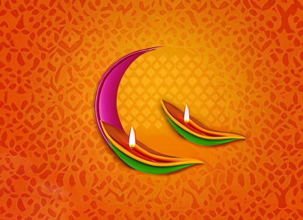 pomarańczowe i niebieskie tło na Diwali